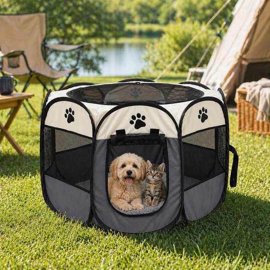 Ceruzo Parc à chiots pliable - pour petits chiens - chats - lapins - 73 cm