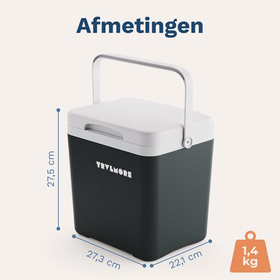 TRVLMORE Cool Box 7L - Frigobox - Elément réfrigérant inclus - Cool Box Small - Anthracite
