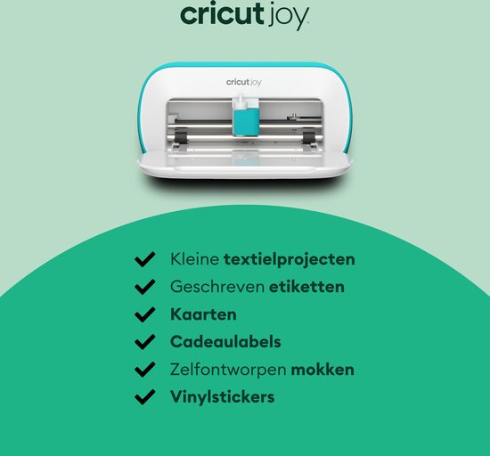 Cricut - Traceur de découpe et machine à écrire - Largeur de découpe 11,4 cm et design compact - Avec connexion Bluetooth et contrôle par application - Pour les projets de loisirs créatifs - Plastique blanc et bleu