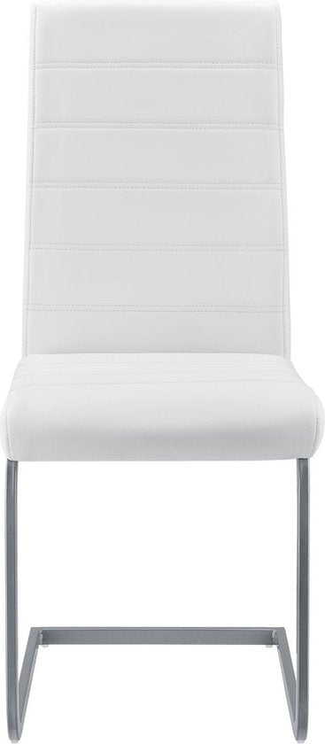 2 Chaises de salle à manger / chaise - Vegas - Cuir synthétique - Blanc