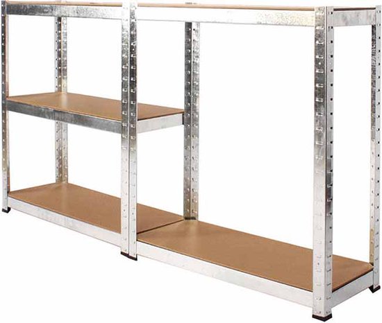 2x Profeco Heavy Duty storage rack 180x90 cm - étagère en acier inoxydable - 10 étagères - Capacité 175 kg par étagère - Armoire de rangement garage & remise