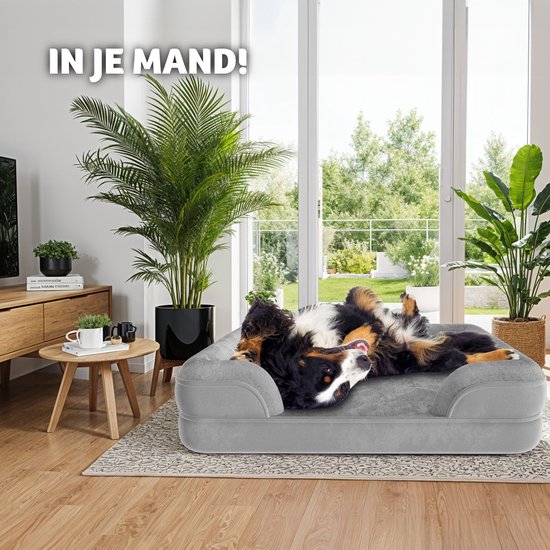 tectake® dog bed - coussin pour chiens de grande et moyenne taille - moelleux et lavable - panier pour chien avec mousse à mémoire de forme - box pour chien - chaise longue pour chien - panier pour chien - coussin pour chien L (91 x 68 x 18 cm)