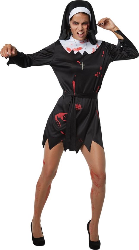 Dressforfun Creepy nun - XXL - Costume carnaval - Halloween - Dress up - Party wear - Party wear - Party wear