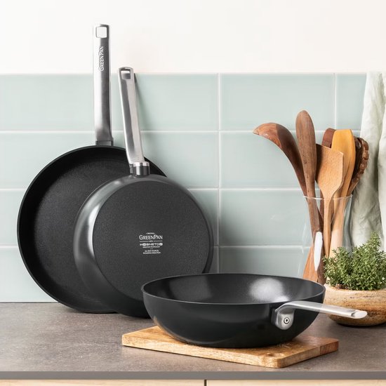 Greenpan Evolution Eco Wok - Ø28cm - Revêtement céramique anti-adhérent - Sans PFAS