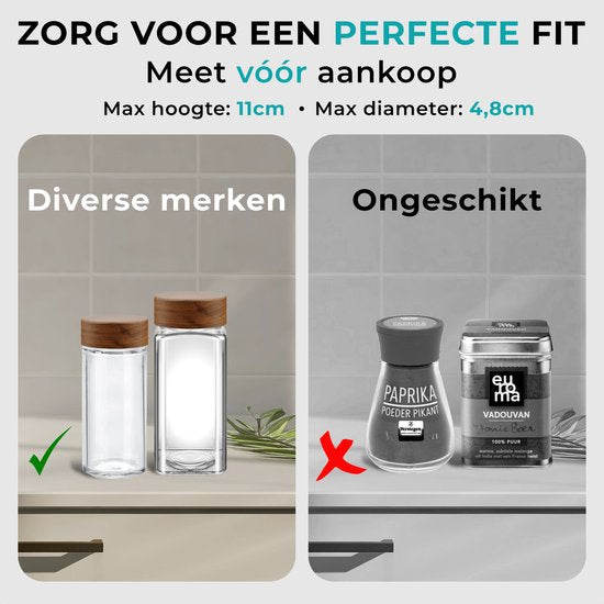 Soothe Spice Rack Standing and Hanging for 48 Spice Jars - 2 Pack - 4 Layers - Spice Organiser - Spice Rack - Noir