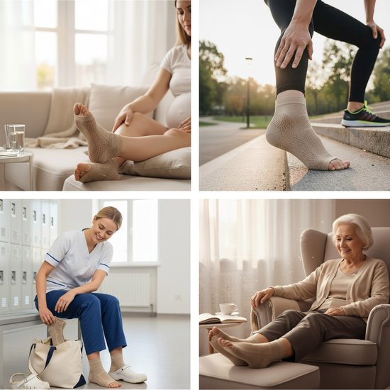 Alyze Compression Socks - 2 paires - Taille 36-41 - Pour femmes et hommes - Neuropathie - Bas - Chaussettes de soutien médical - Diabète - Lit - Sommeil - Sport - Chaussettes - Circulation & Running