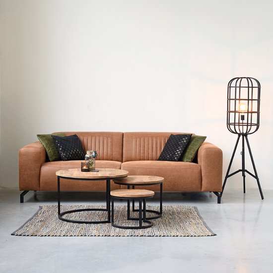 Set Triplet Table basse LABEL51- Naturel - 60 cm - Rond - Bois