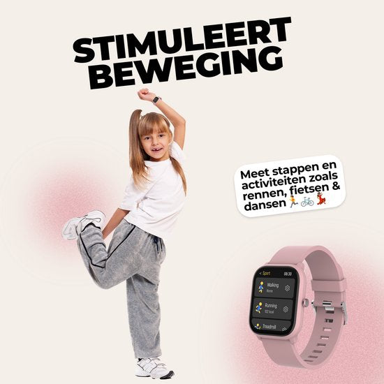Denver Smartwatch Kids - Appel/SMS/Whatsapp - Pour Android & iOS - Podomètre - Activité du sommeil - Fréquence cardiaque, Moniteur de pression artérielle, Mode sport - SWK120RO