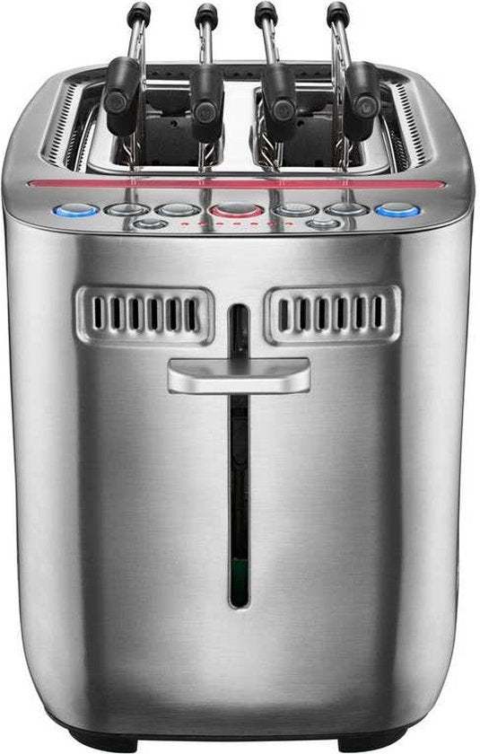 Solis - Grille-pain - Acier inoxydable argenté - Avec Sandwich-Zangen & Bagelfunktion - Puissance 1635 Watt - Grille-pain professionnel à 2 tranches