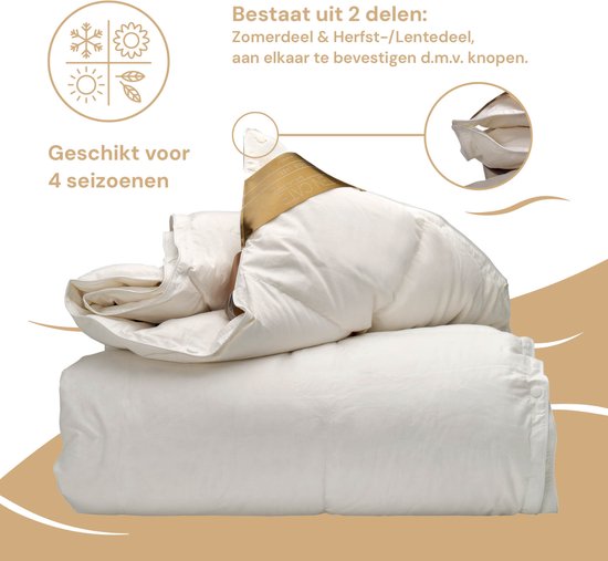 Couette Ten Cate - Couette 140 x 200 - Couette en duvet - Couettes - Couette 4 saisons 140x200 - 90% duvet d'oie - Couette été & hiver