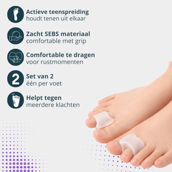 VeryGoods™ Hallux Valgus Toe Corrector - Toe Spreader Big toe - 2 Pieces - Toe protector - Hammer toe - Toe spreaders