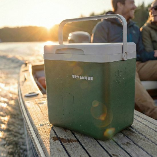 TRVLMORE Cool Box 14L - Frigobox - Elément réfrigérant inclus - Petite boîte réfrigérante - Vert