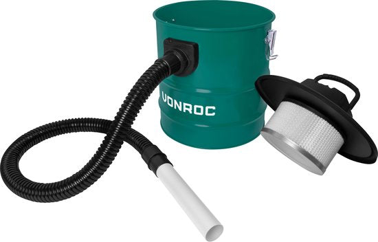 VONROC Aspirateur de cendres 1600W - Capacité 20L - Câble d'alimentation 3m - Pour cheminée, foyer, barbecue et atelier