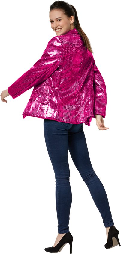 Dressforfun Manteau paillette dames rose L - costume de déguisement halloween partywear carnaval partywear - 303878