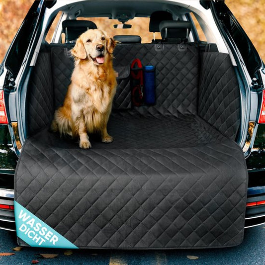 Tapis de protection de coffre de voiture pour chien avec protection latérale et protection de coffre, couverture pour chien, coffre de voiture, imperméable et résistant aux rayures, tapis de protection de coffre universel pour chiens