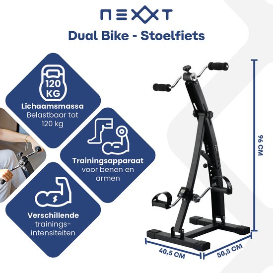 Nexxt Dual Bike Vélo d'appartement pour les bras et les jambes - Vélo d'exercice pour l'entraînement et la rééducation - Entraîneur d'exercice avec intensité d'entraînement réglable