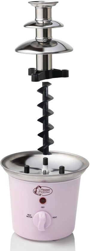 Bestron Fontaine à Chocolat ACF300P - Fondue au chocolat - 3 étages - Rose - Garantie 5 ans