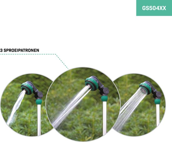 Pistolet d'arrosage - VONROC - 3 modes d'arrosage - Tête d'arrosage réglable à 180° - support et sangles inclus
