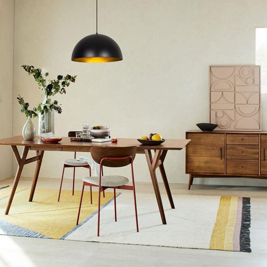 Lampe suspendue moderne noir et or 40 cm | Canti