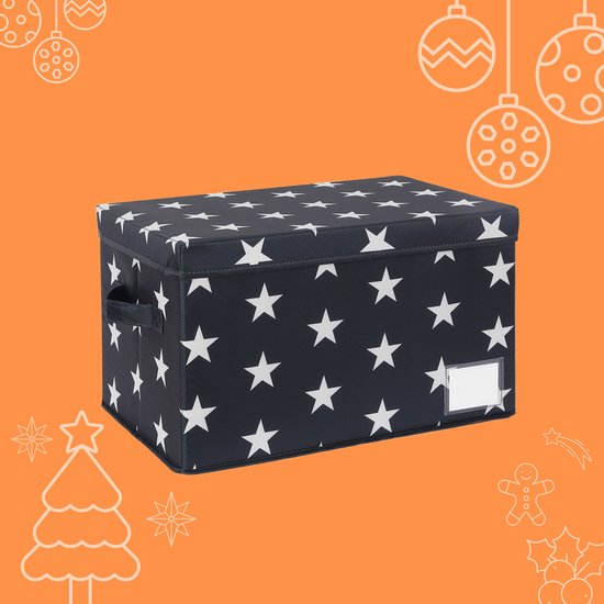 Boîte de rangement pour boules de Noël - pour 30 boules - avec étiquette - gris