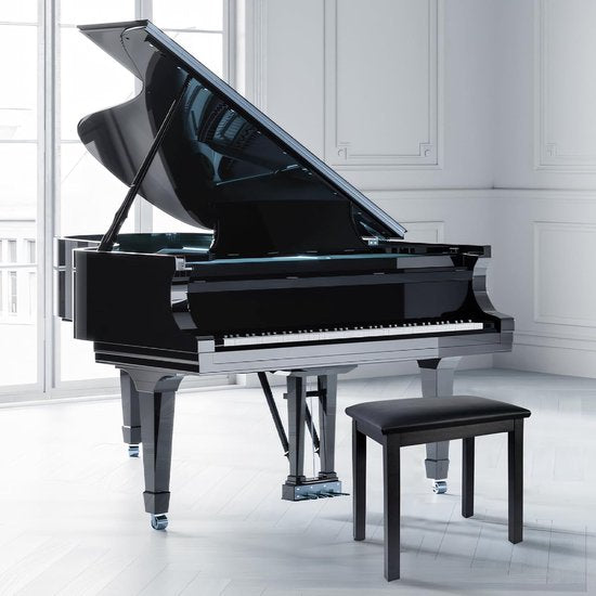 Finesse Piano Stool - Steel - with Cushion - Piano bench - Piano chair - Black