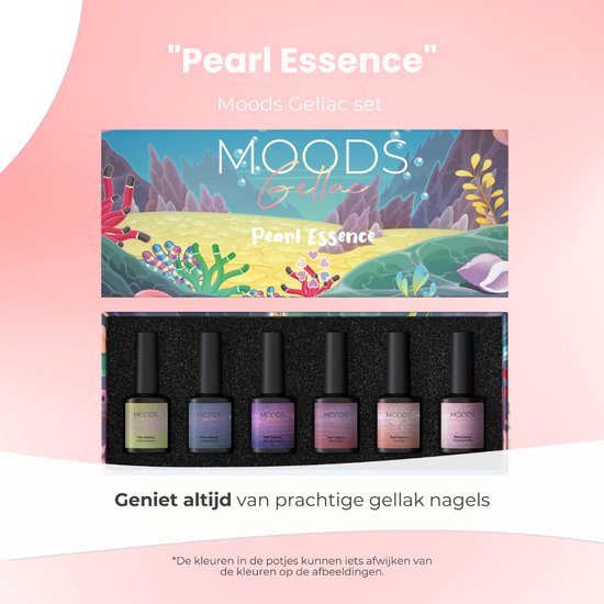 Moods Gellac 6-Piece Set - Gel Nail Polish Starter Pack - Gel Nail Polish - 8ML - Pearl Essence - Gellac - Nails - Chic Colours