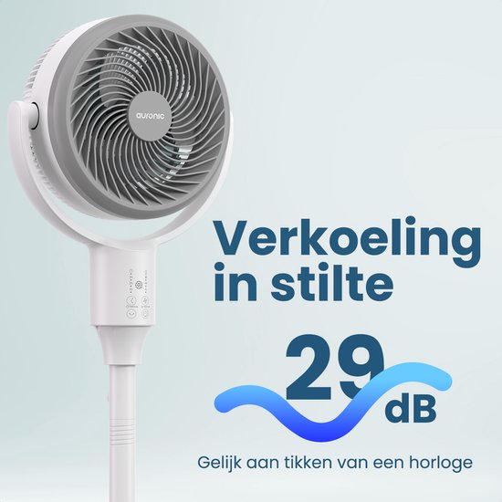 Auronic Ventilateur trépied - Ventilateur sur pied - Refroidisseur d'air - Ventilateur de sol et de table - Omni - 3 vitesses - Ventilateur silencieux - Ventilateur - Avec télécommande - Noir