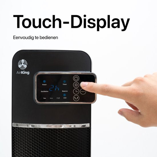 AirKing Chauffage électrique - 2000 Watts - Noir - Chauffage céramique avec télécommande et fonction minuterie