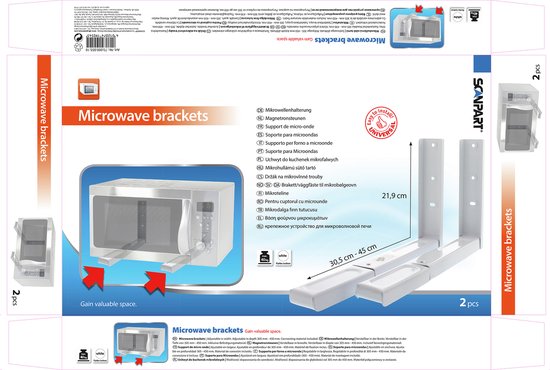 Supports Scanpart pour four à micro-ondes - Supports de suspension - Système de suspension universel - 40 kg