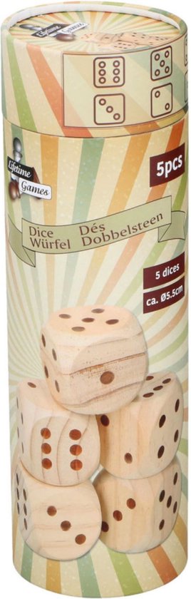 Lifetime Games Dés en bois 5 pièces