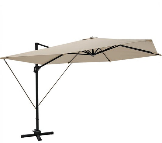 Parasol LifeGoods - 300x300 cm - inclinable - imperméable - avec housse - Taupe