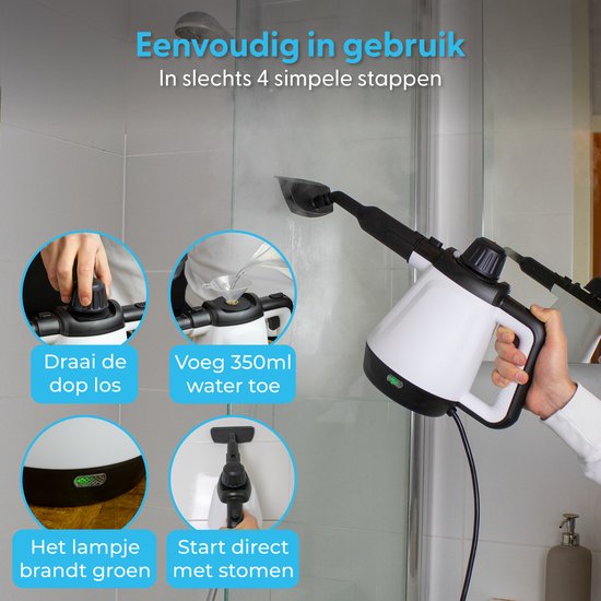 Nettoyeur vapeur portatif Ølven - 5 en 1 - Nettoyeur vapeur - Nettoyeur de taches - 450ML - 1200W