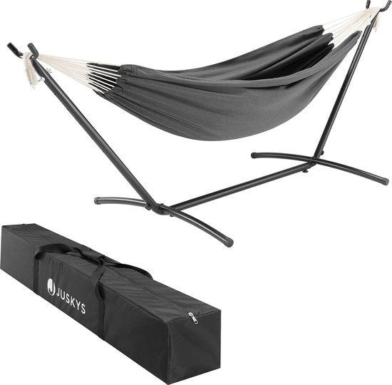 Juskys Hamac Paya - Anthracite - Base et sac de rangement inclus
