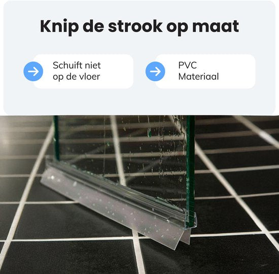 Barre de douche en dessous - 2 bandes - Fixation facile - Obturateur d'eau - Barrière d'eau douche - 8 à 12mm - Luft