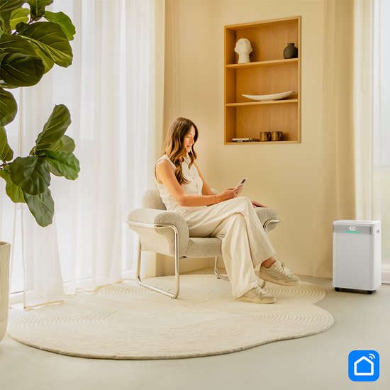 VONROC Déshumidificateur - 20L/jour - Réservoir d'eau de 4,5L - Contrôle Wifi & app - Filtre à air HEPA & Carbone
