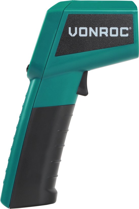 VONROC Thermomètre numérique infrarouge - Laser - Plage de mesure -40°C à 530°C - 2 piles incluses