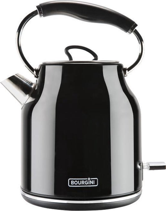 Bourgini Nostalgic Kettle Deluxe - Noir - Design rétro - 1.7L