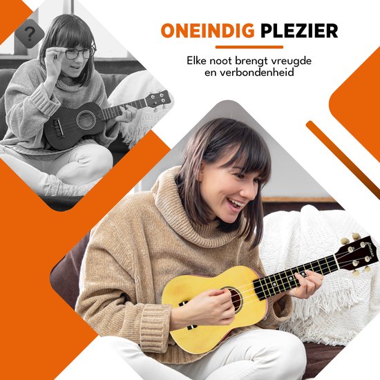 Finesse Ukulele - Starter set - 21" - Ukulele - Toy Guitar - Enfant - Instrument de musique - Couleur bois