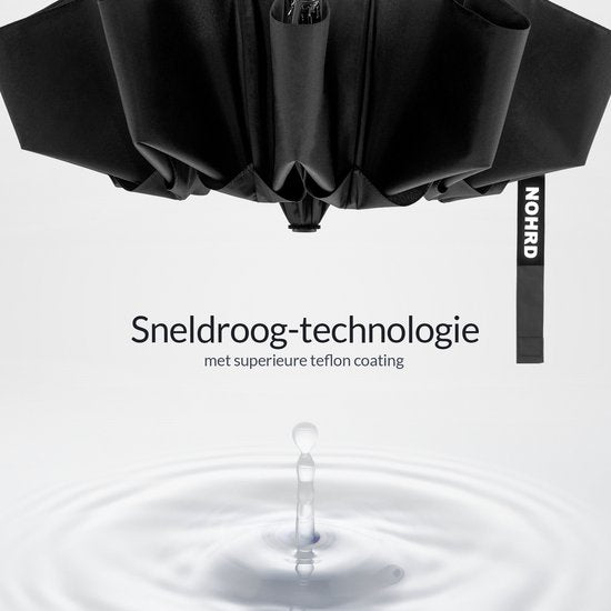 Parapluie tempête Nohrd - Noir - Parapluie pliable - Perméable au vent - 140 km/h - Parapluies tempête - Pliage et dépliage automatique - Parapluies - Housse de protection incluse