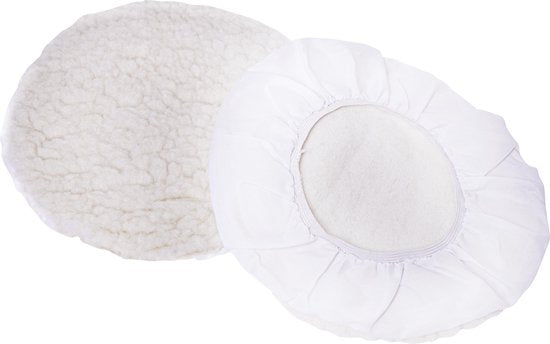 VONROC Couvertures de polissage/disques de polissage/toiles de polissage pour polisseuse - 240mm -2x tissu éponge -2x synthétique