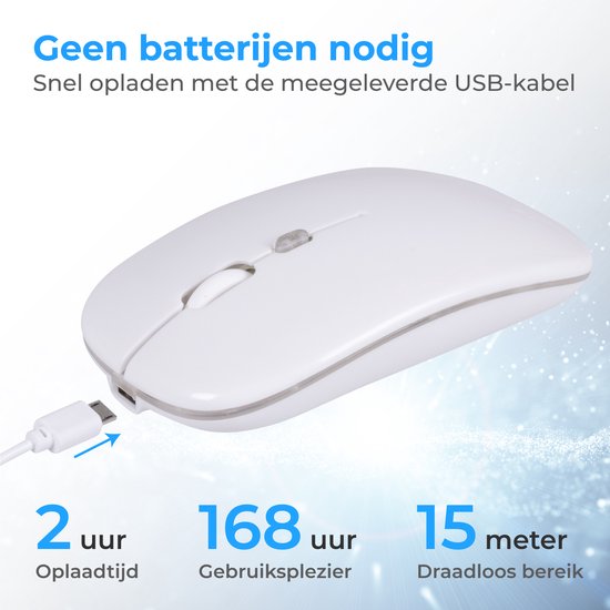Souris sans fil LED - Nuvance -Bluetooth - Ergonomique - Sans fil - Blanc