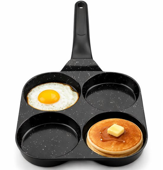 CeraFusion Poêle à crêpes 4 compartiments Ø8 cm - Induction - Sans PFAS - Poêle à œufs - Revêtement céramique - Convient à l'induction