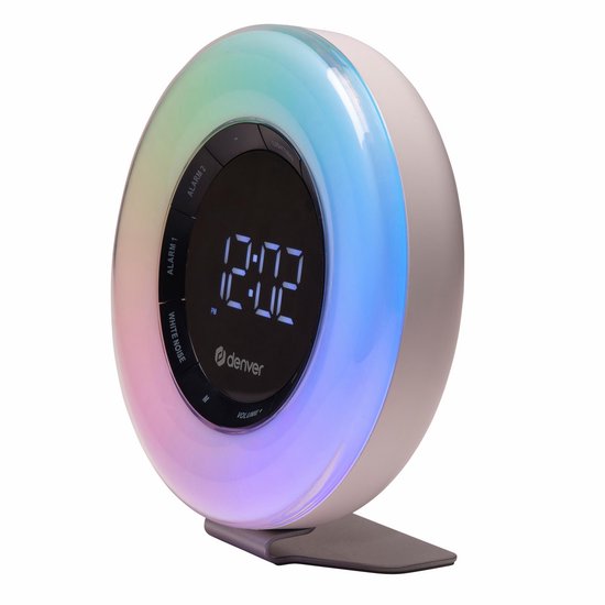 Denver Wake Up Light - Radio-réveil FM - Snooze - Réveil lumineux - Bruit blanc - CRL342