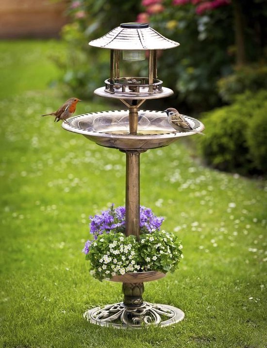 Bain d'oiseaux pour éxtérieur - Merkloos - Energie solaire - avec jardinière