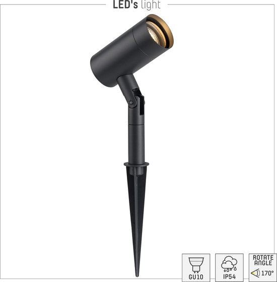 LED's Light Spot de jardin à LED avec piquet de sol - Rotatif - Alden GU10 - Anthracite - Luminaires de jardin - Spot de piqûre - Spot de piqûre extérieur - Spots de jardin - Spots de jardin