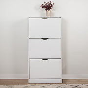 Armoire à chaussures Milton Oldbrook Prato - 3 niveaux - jusqu'à 18 paires de chaussures - 60 x 24 x 119 cm - Blanc