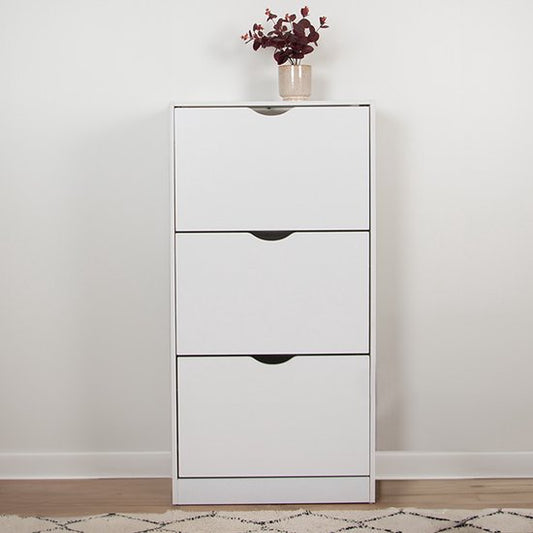 Armoire à chaussures Milton Oldbrook Prato - 3 niveaux - jusqu'à 18 paires de chaussures - 60 x 24 x 119 cm - Blanc