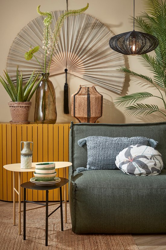 Mica Decorations Lanterne Liliano - H36 x Ø30 cm - Jute - Noir