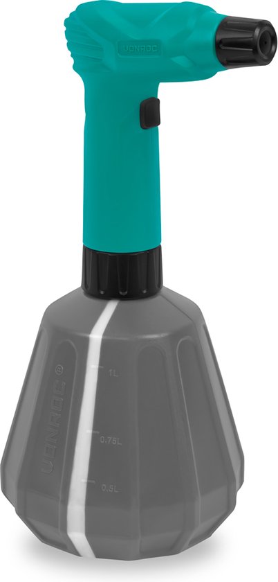 VONROC Pulvérisateur électrique à pression - 1 litre - 4V - pour l'arrosage, le désherbage, le nettoyage et l'esthétique automobile - Câble de chargement USB-C inclus
