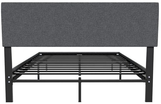 Lit suspendu Lisbon - 140x200cm - Cuir synthétique - LED incluse - Gris foncé